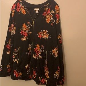 Floral print bomber